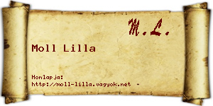Moll Lilla névjegykártya